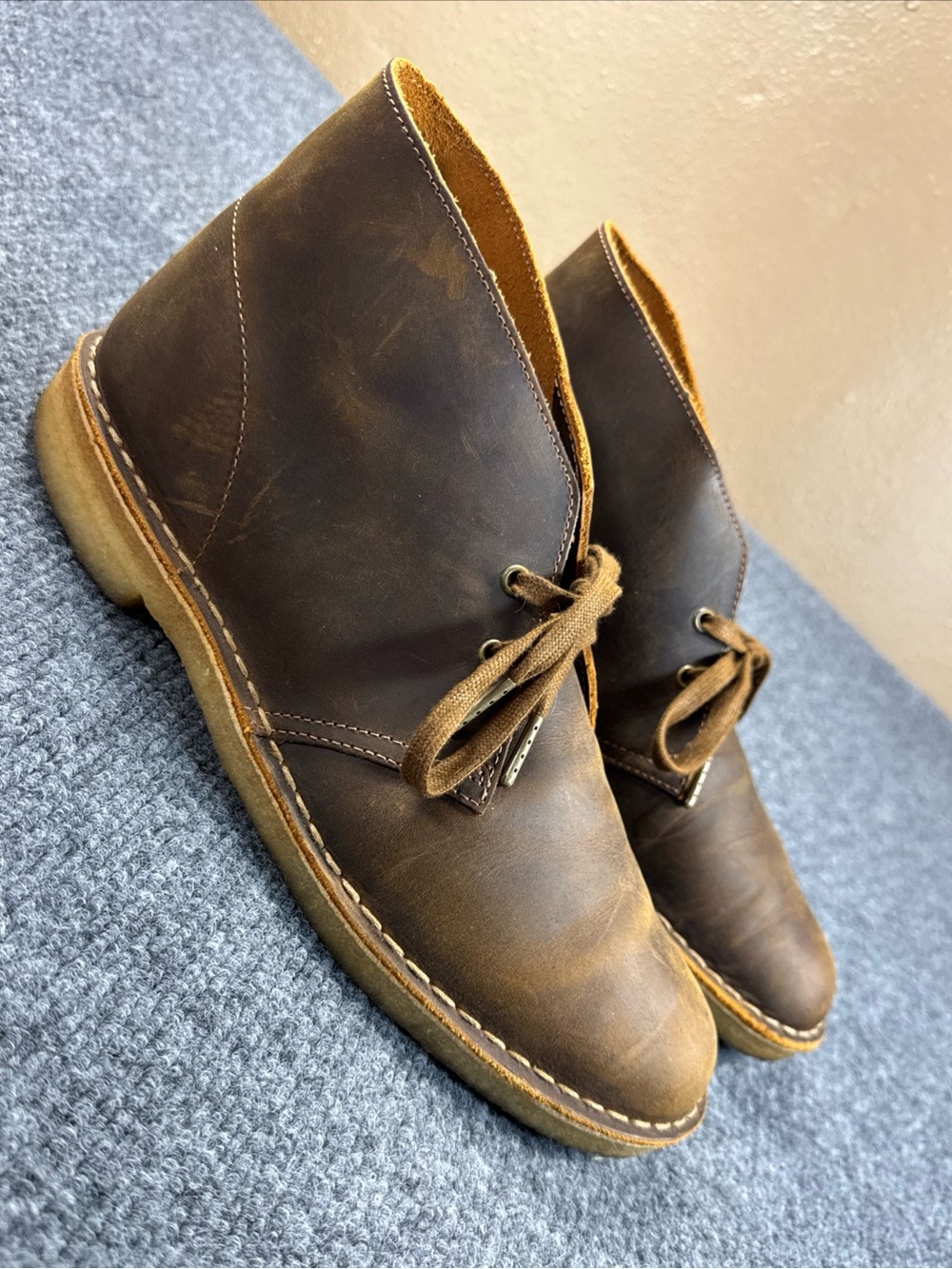 Clarks Originals Desert Boots Men's Size 10.5 Brown Chukka Beeswax Leather